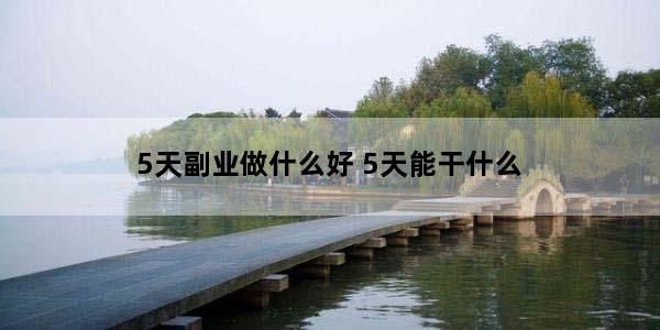 5天副业做什么好 5天能干什么